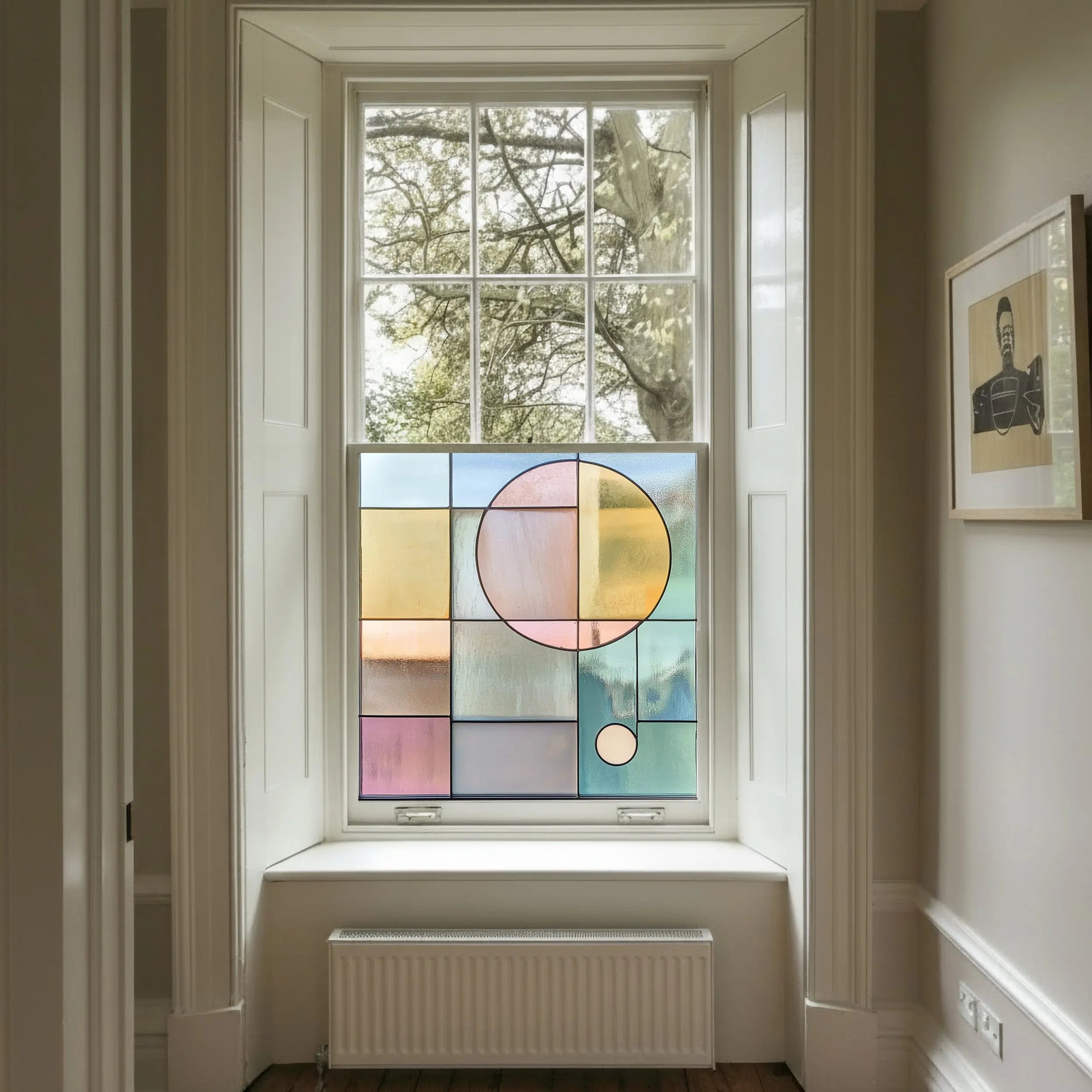 Pastel Geometric Privacy Window Film
