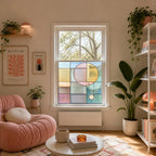 Pastel Geometric Privacy Window Film