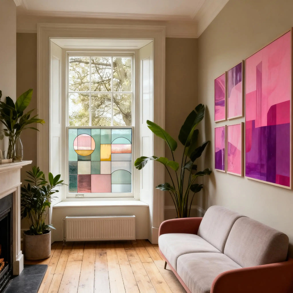 Abstract Pastel Privacy Window Film