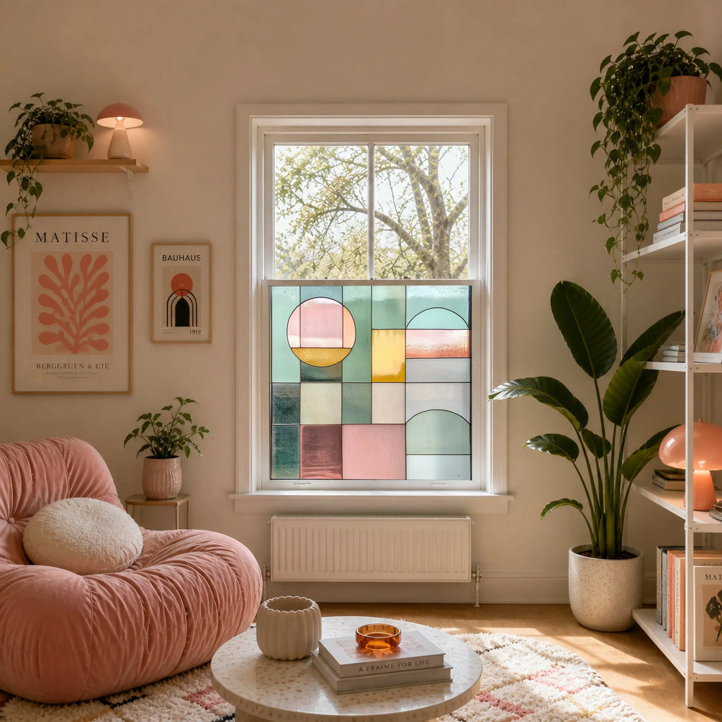 Abstract Pastel Privacy Window Film