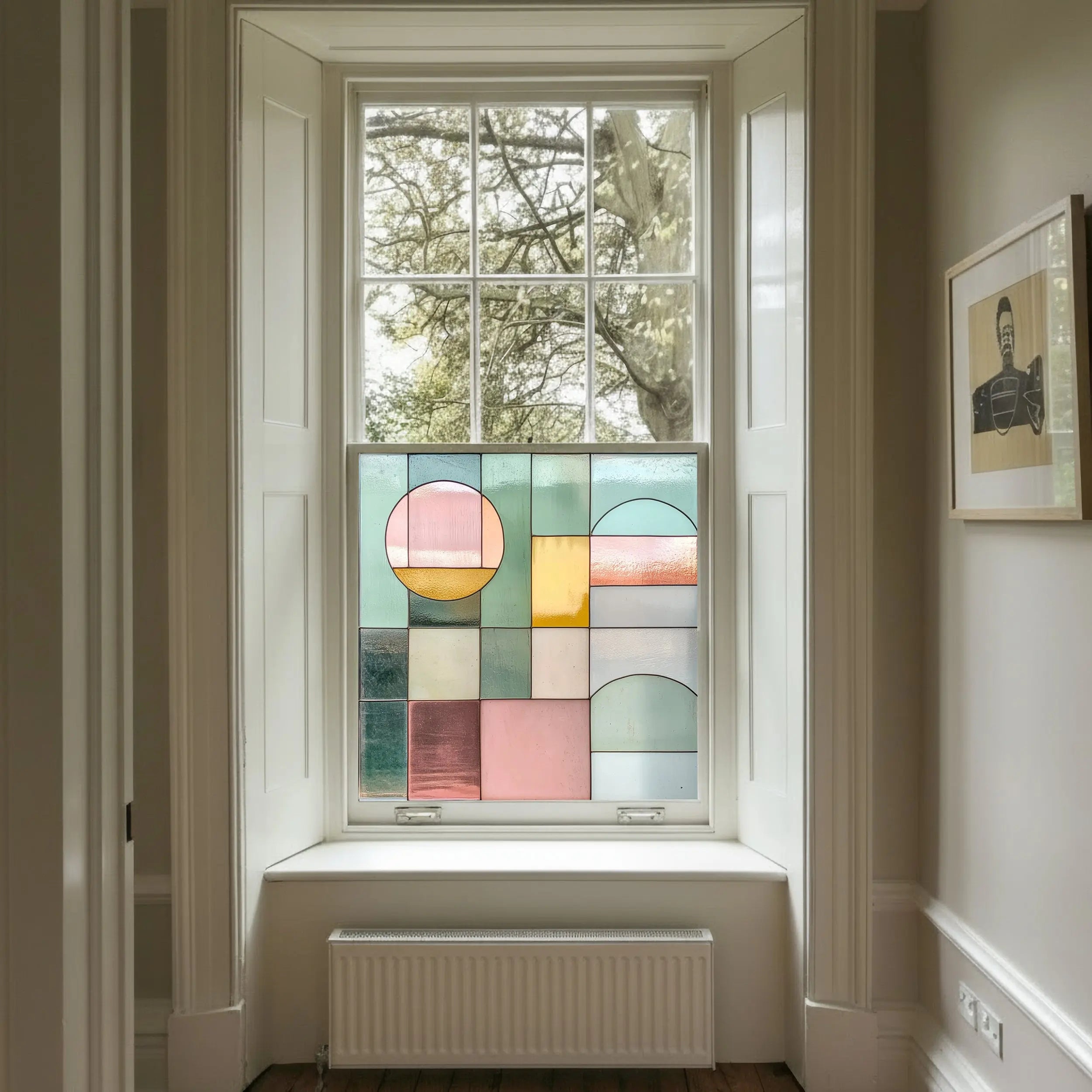 Abstract Pastel Privacy Window Film