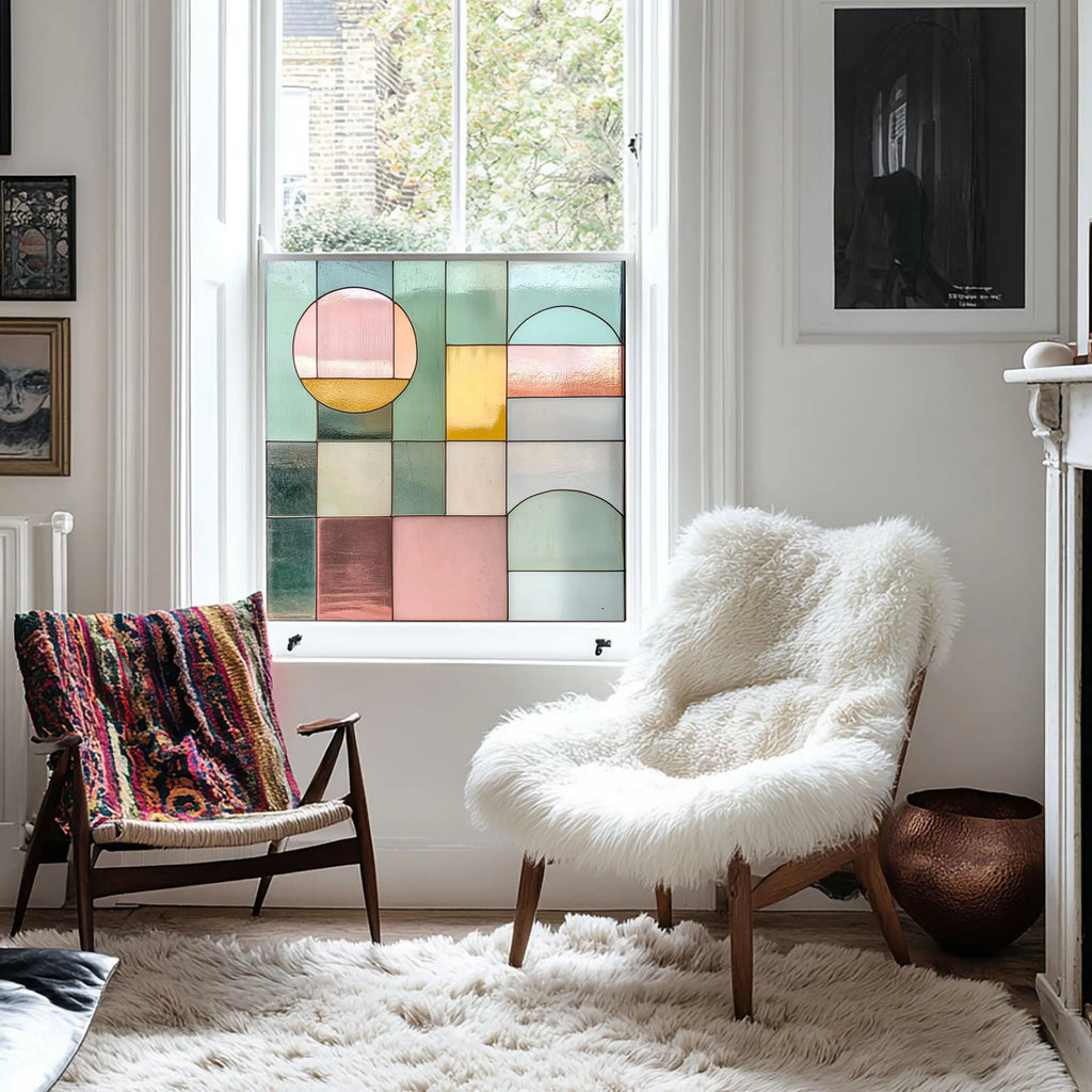 Abstract Pastel Privacy Window Film