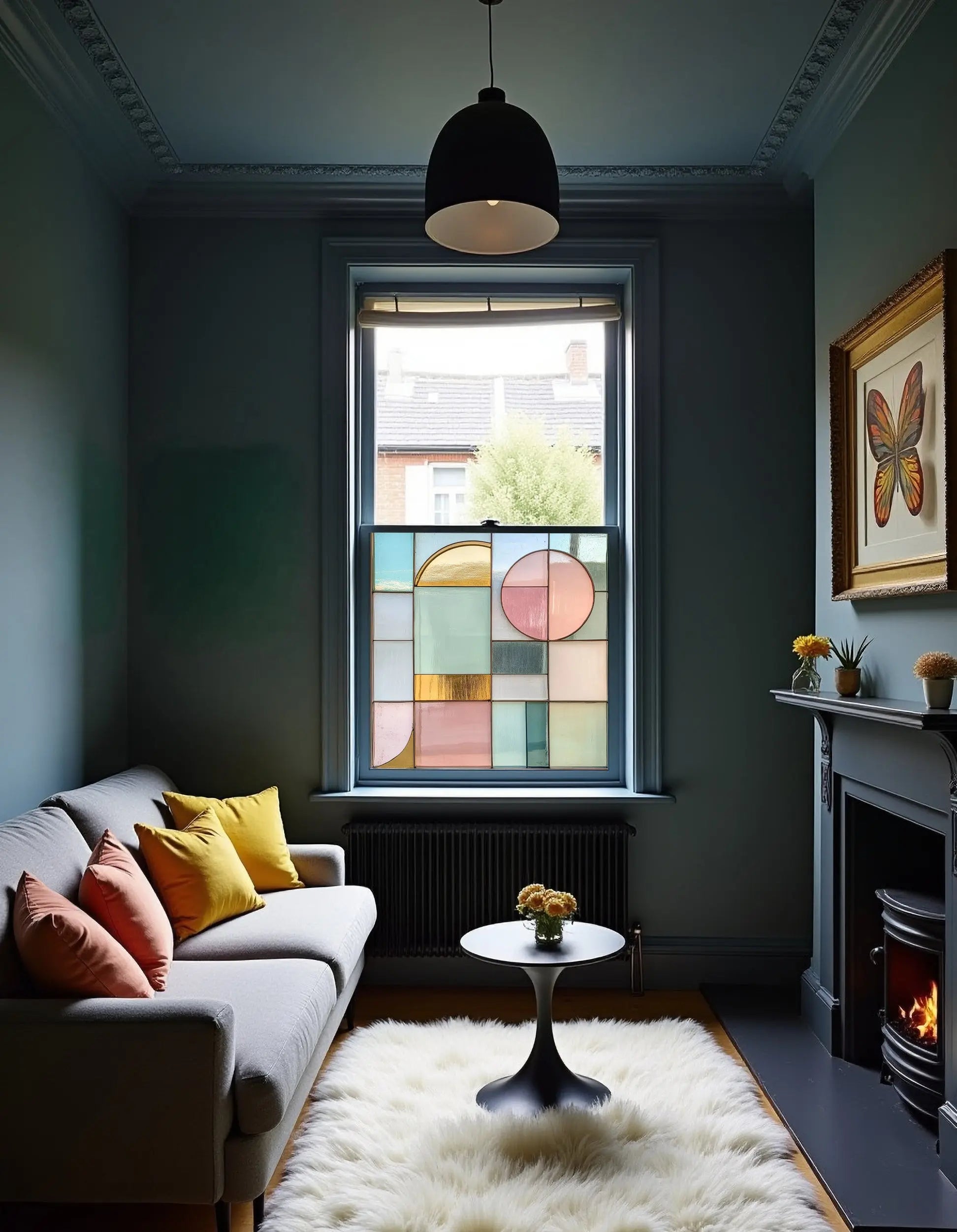 Pastel Geometric Privacy Window Film