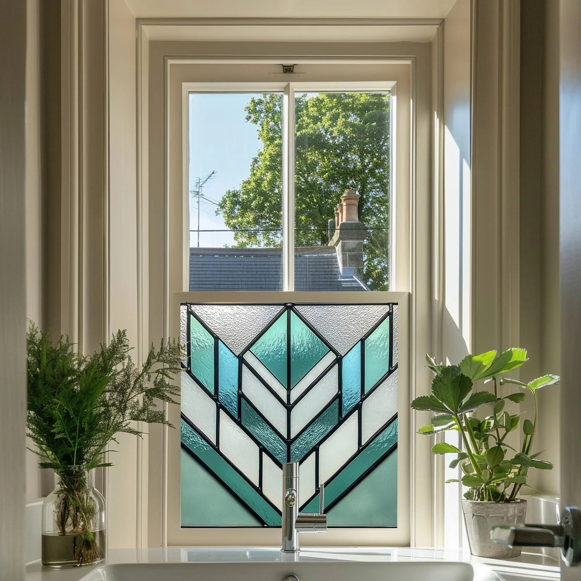 Livraga Blue Decorative Privacy Window Film Creative Windows