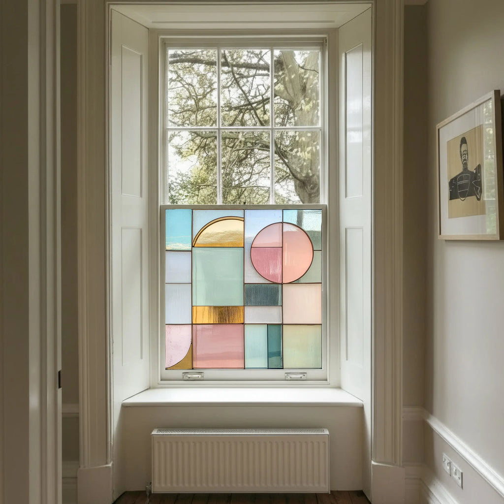 Pastel Geometric Privacy Window Film