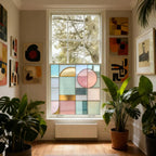 Pastel Geometric Privacy Window Film