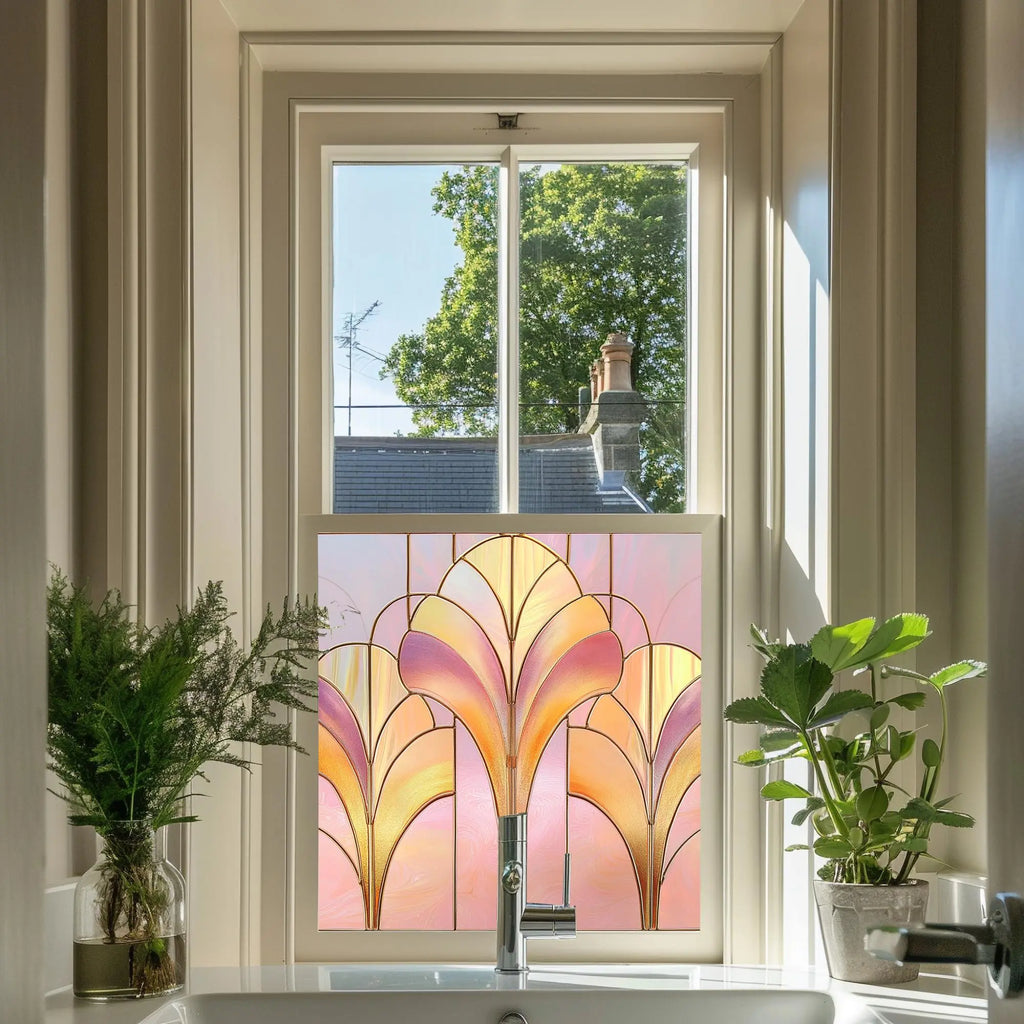 Lemie Privacy Pink Stained Glass Window Film Creative Windows