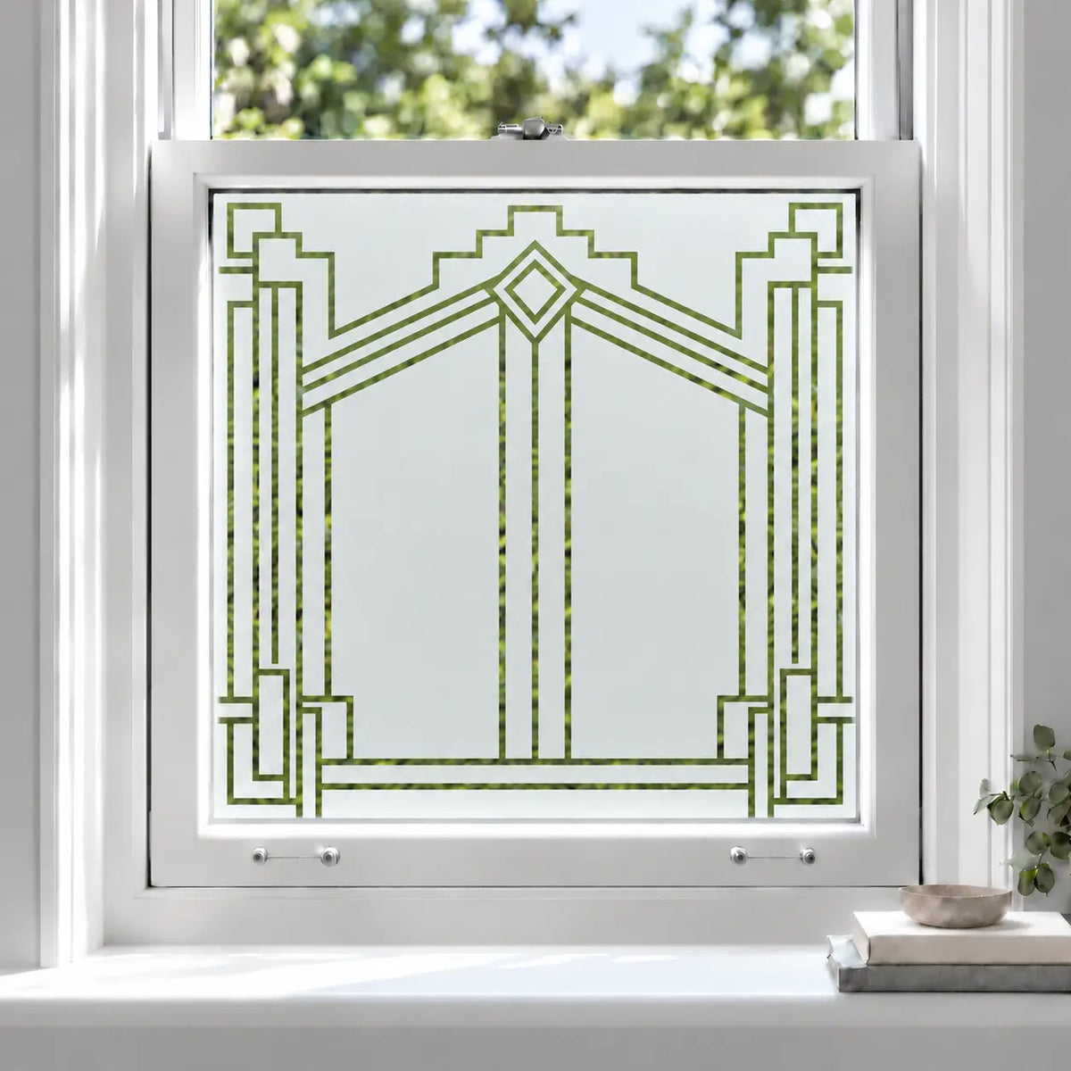 Art Deco Diamond Frosted Privacy Window Film