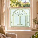Art Deco Privacy Window Film, Geometric Frosted Glass Design