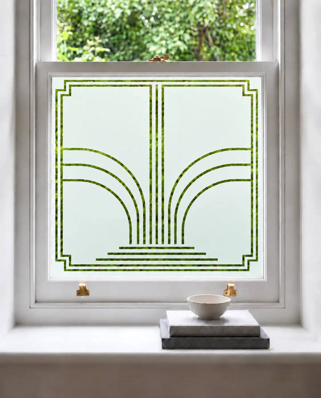 Art Deco Fountain Frosted Privacy Window Film