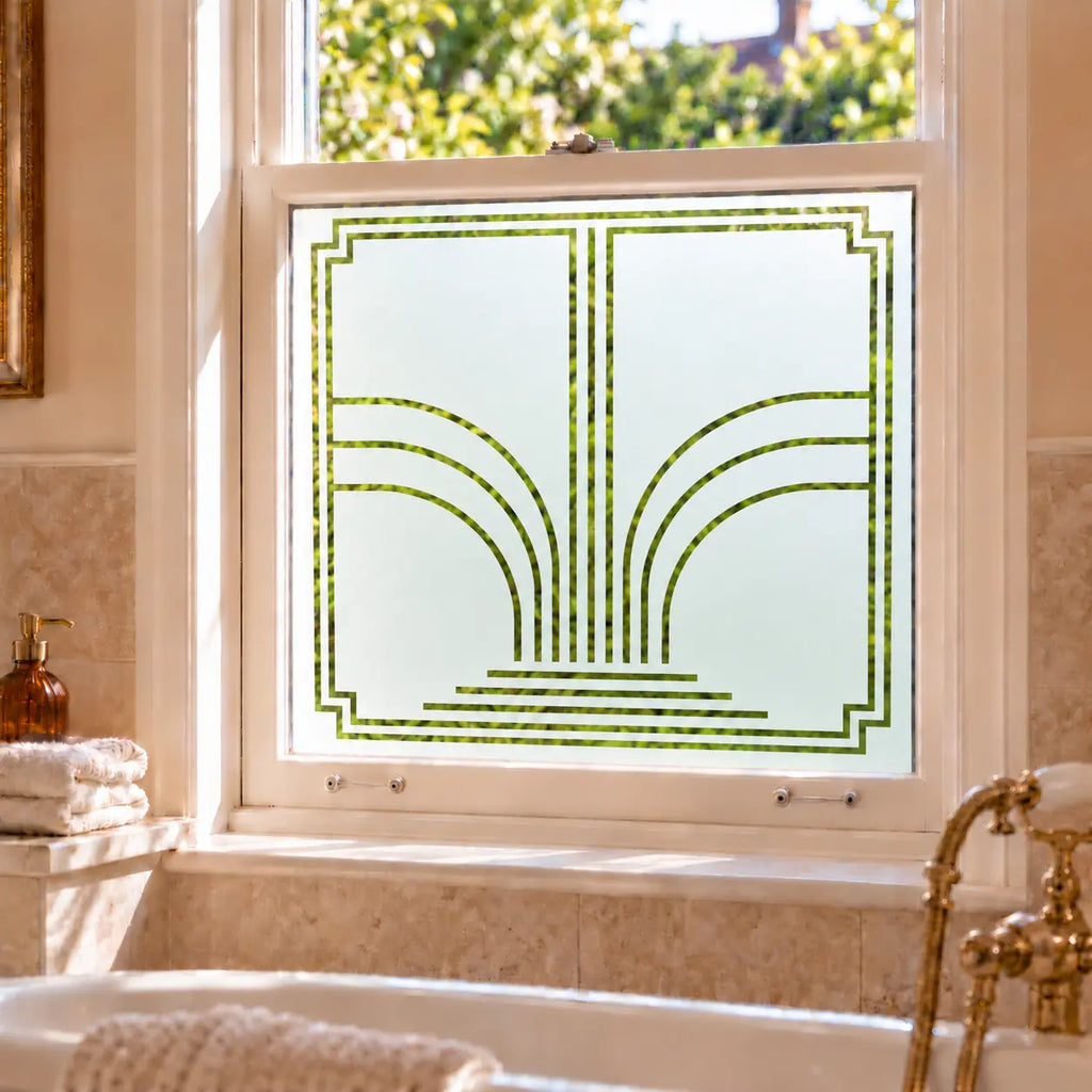 Art Deco Fountain Frosted Privacy Window Film