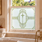 Art Deco Geometric Frosted Privacy Window Film