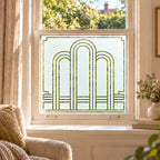 Privacy Window Film Art Deco Arched Frosted Glass Design