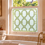Privacy Window Film Art Deco Geometric Octagon Design