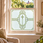 Art Deco Geometric Frosted Privacy Window Film