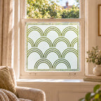 Privacy Window Film Art Deco Scalloped Frosted Glass Design