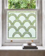 Privacy Window Film Art Deco Scalloped Frosted Glass Design