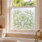 Art Nouveau Floral Medallion Privacy Window Film