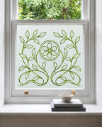 Art Nouveau Floral Medallion Privacy Window Film