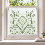 Art Nouveau Leaf Frosted Privacy Window Film