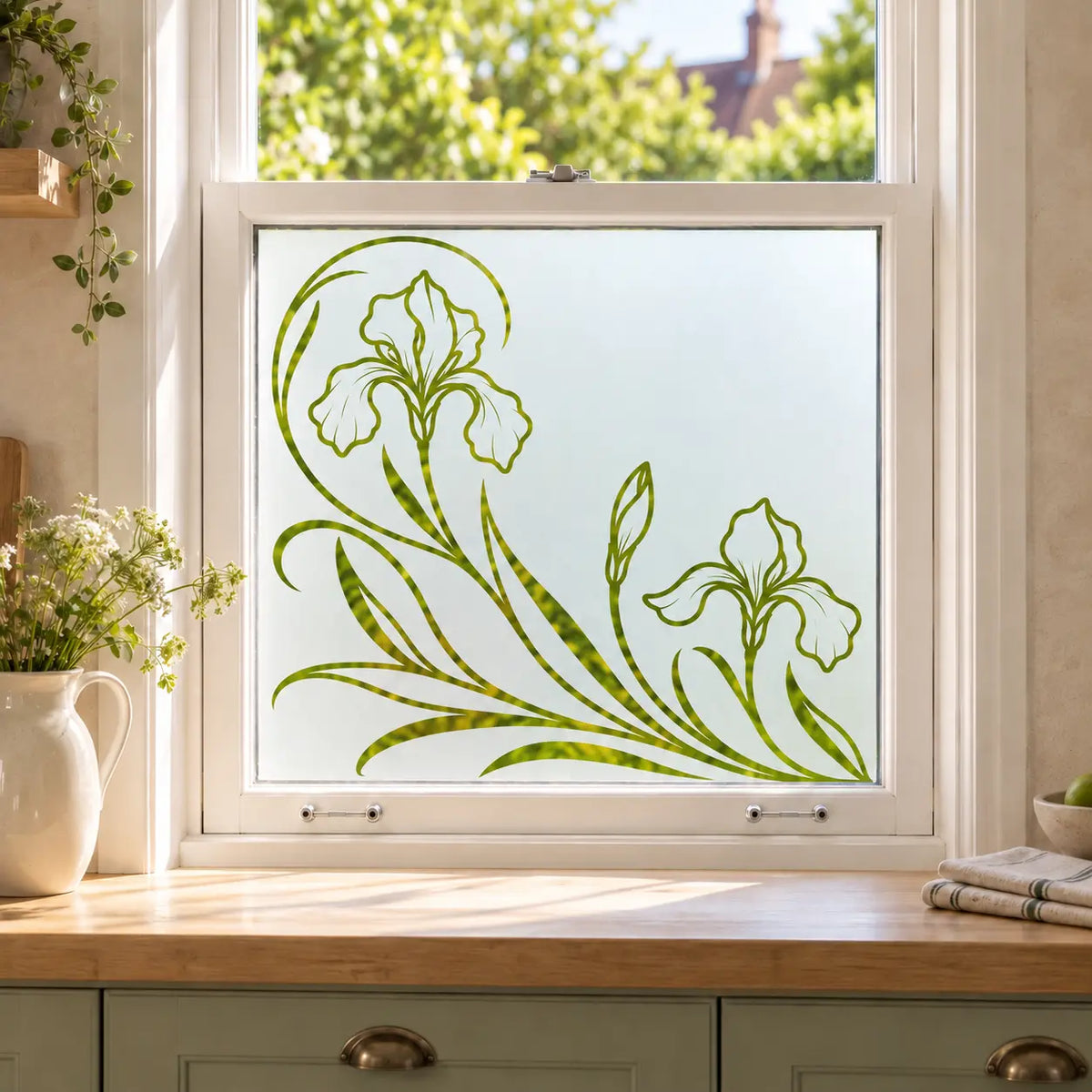 Art Nouveau Iris Privacy Window Film