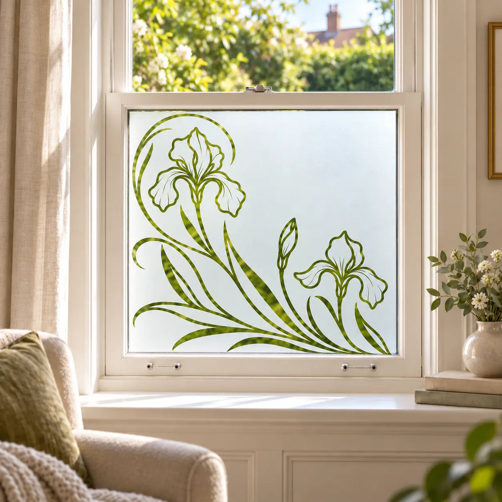 Art Nouveau Iris Privacy Window Film