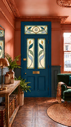 Privacy Window Film Stained Glass Front Door Floral