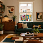 Mid Century Stained Glass Window Film – Modern Privacy Design