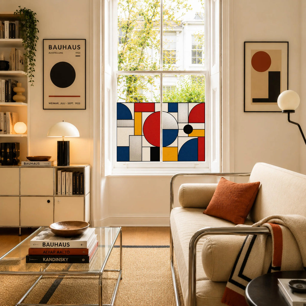Privacy Window Film – Geometric Stained Glass Window Film
