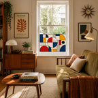 Privacy Window Film, Modern Geometric Stained Glass