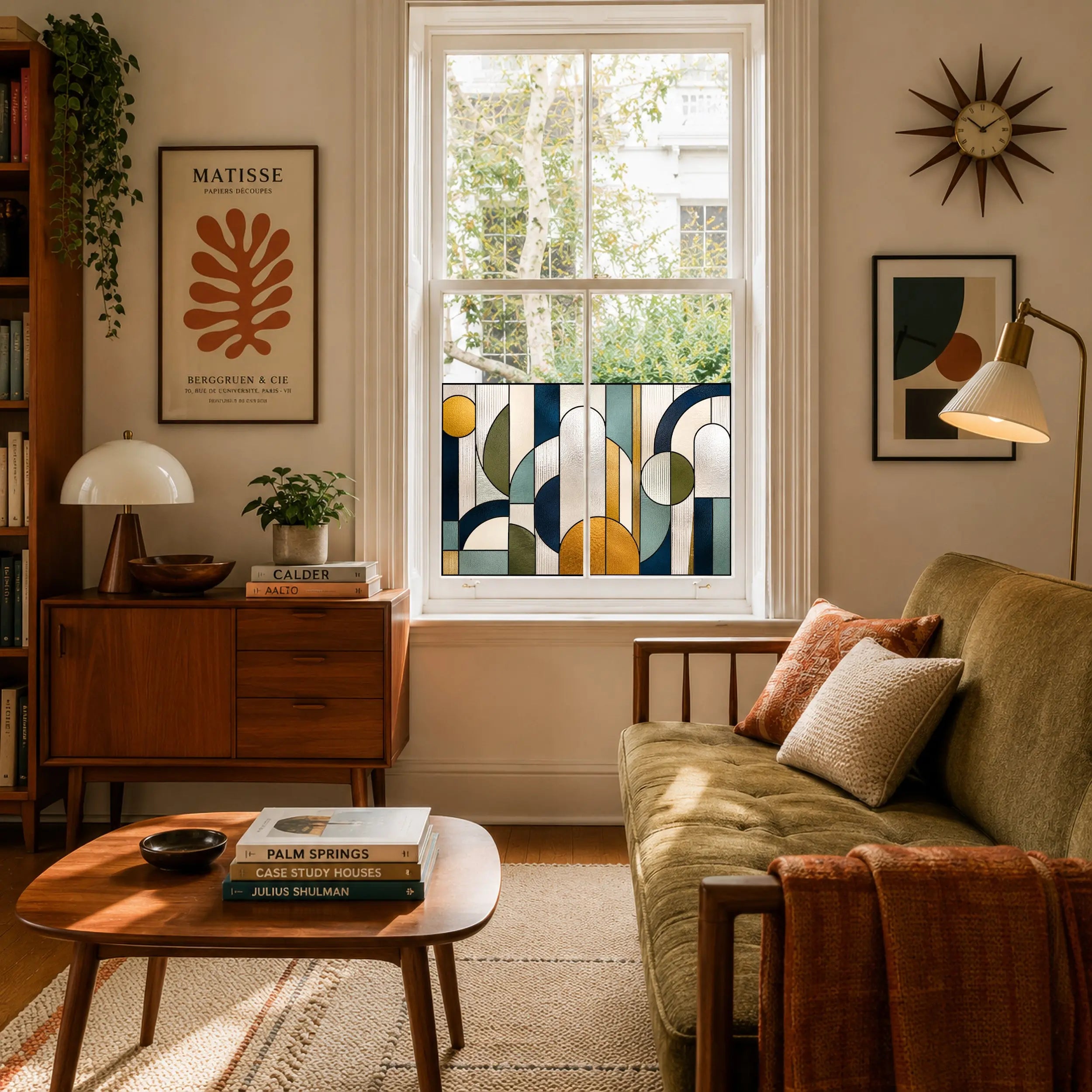 Modern Geometric Stained Glass Window Film