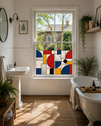 Privacy Window Film – Geometric Stained Glass Window Film