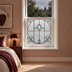 Privacy Window Film, Art Nouveau Frosted Tulip Design, Made to Measure