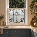 Privacy Window Film, Art Nouveau Frosted Tulip Design, Made to Measure