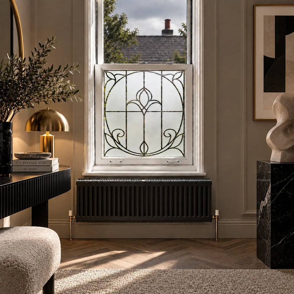 Privacy Window Film, Art Nouveau Frosted Tulip Design, Made to Measure
