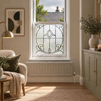 Privacy Window Film, Art Nouveau Frosted Tulip Design, Made to Measure