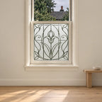 Privacy Window Film, Frosted Art Nouveau Tulip Design