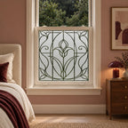 Privacy Window Film, Frosted Art Nouveau Tulip Design