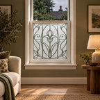 Privacy Window Film, Frosted Art Nouveau Tulip Design