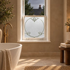 Privacy Window Film, Elegant Art Nouveau Frosted Glass Window Film