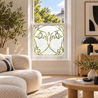 Privacy Window Film, Art Nouveau Floral Frosted Glass Design