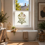 Privacy Window Film, Art Nouveau Leaf Frosted Design