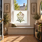 Privacy Window Film, Art Nouveau Leaf Frosted Design