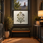 Privacy Window Film, Art Nouveau Leaf Frosted Design