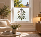 Privacy Window Film, Decorative Floral Cut Out Frosted Window Film