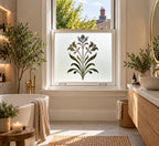 Privacy Window Film, Decorative Floral Cut Out Frosted Window Film