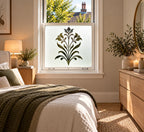 Privacy Window Film, Decorative Floral Cut Out Frosted Window Film