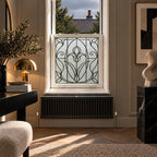 Privacy Window Film, Frosted Art Nouveau Tulip Design