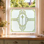 Art Deco Geometric Frosted Privacy Window Film