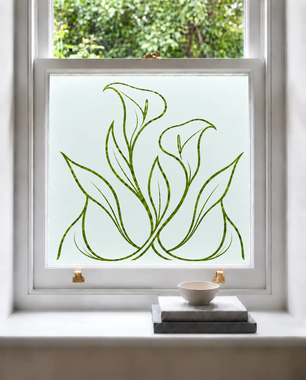 Art Nouveau Calla Lily Frosted Privacy Window Film